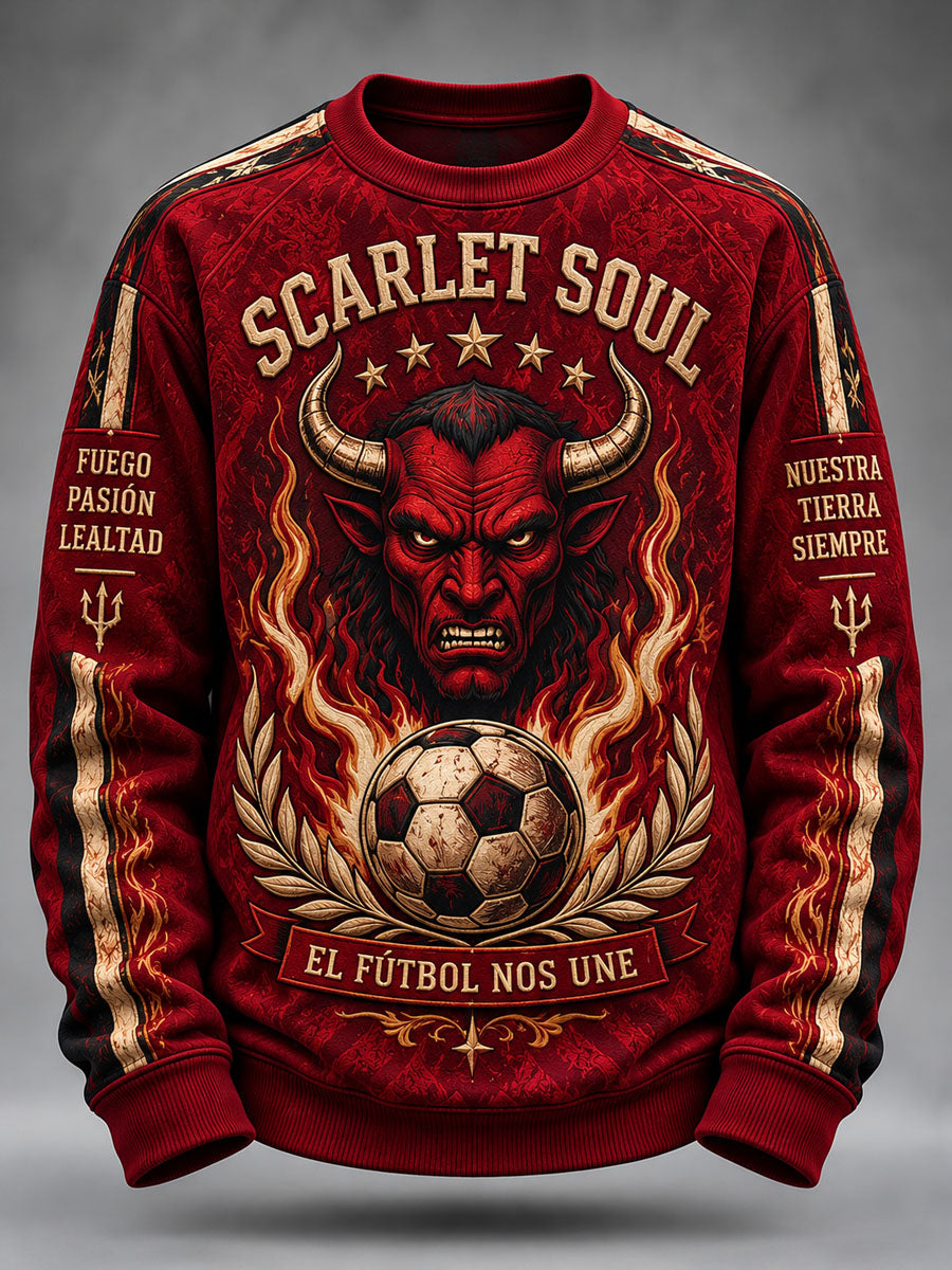 Sudadera casual estampada de fútbol para hombre, Toluca