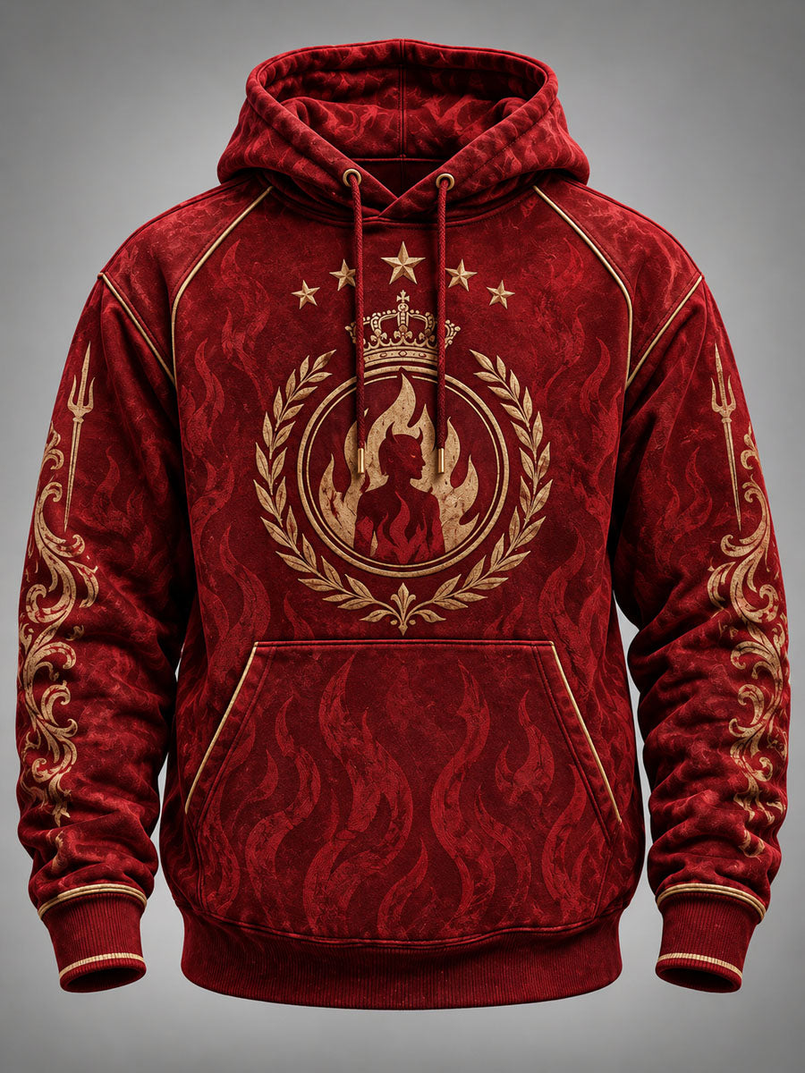 Sudadera casual con capucha y estampado de fútbol para hombre, Toluca