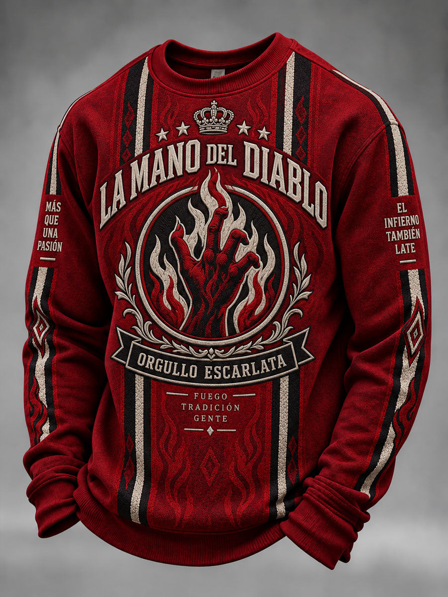 Sudadera casual estampada de fútbol para hombre, Toluca