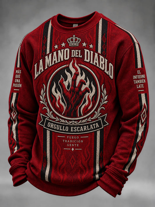 Sudadera casual estampada de fútbol para hombre, Toluca