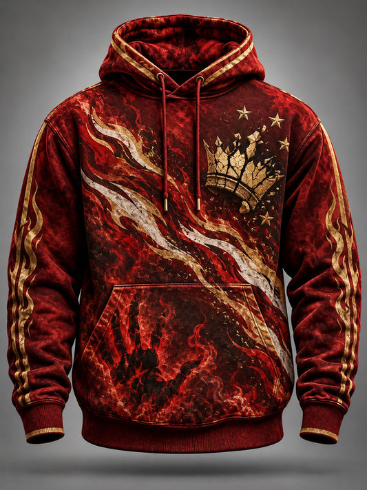 Sudadera casual con capucha y estampado de fútbol para hombre, Toluca