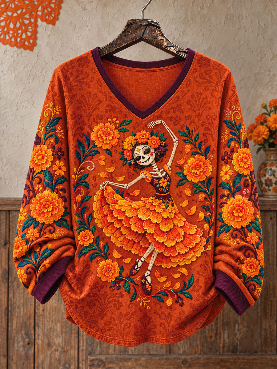 Tops estampados del día de los muertos de México para mujer