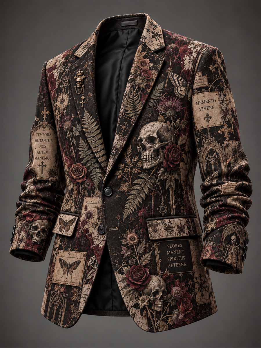 Traje Vintage Skull Print para hombre