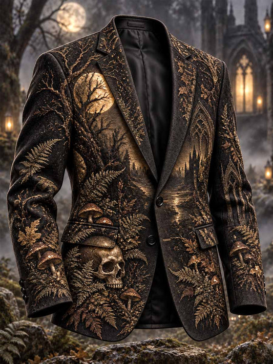 Blazer Gothic Forest Raven Print para hombre