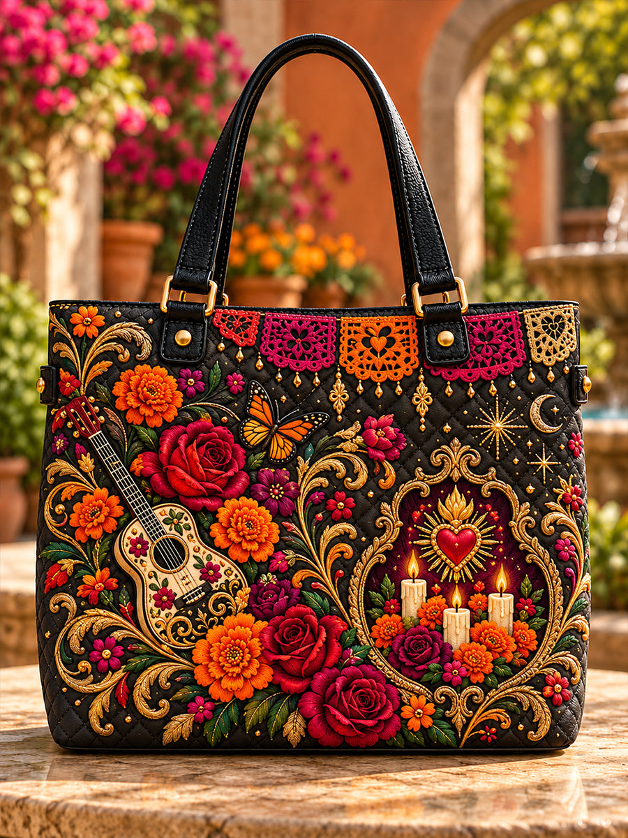 Bolsa de tela del Día de los Muertos de México