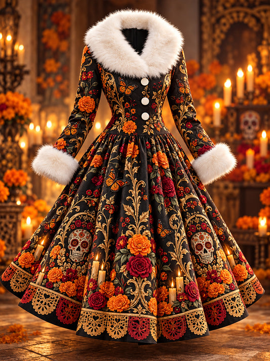 Vestido de Día de Muertos mexicano para mujer