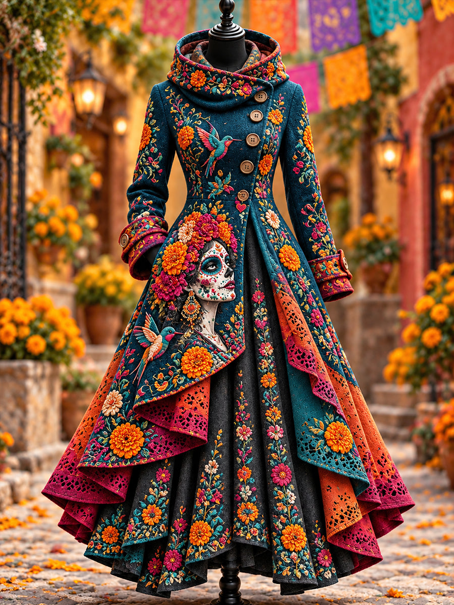 Vestido de Día de Muertos mexicano para mujer