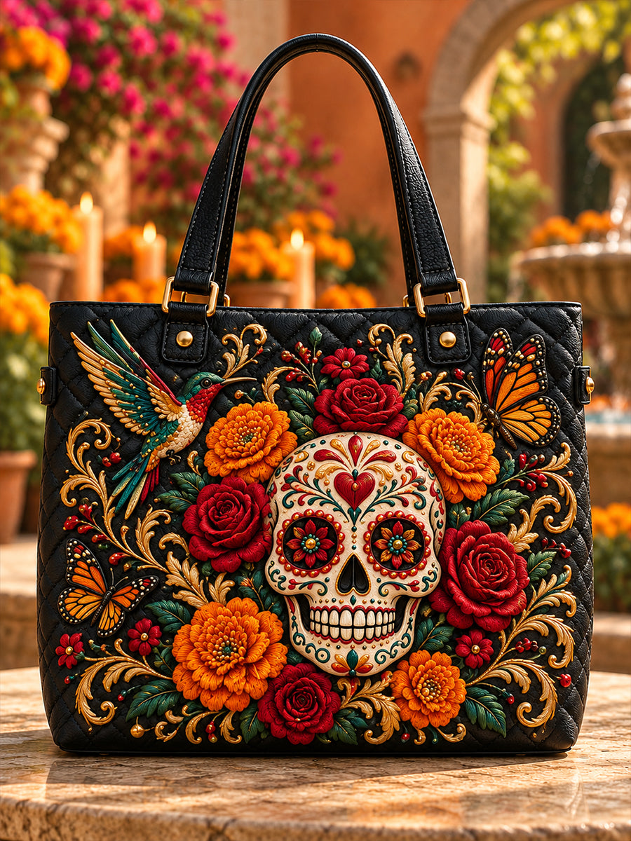 Bolsa de tela del Día de los Muertos de México