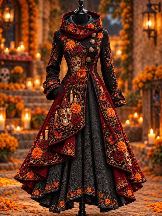 Vestido de Día de Muertos mexicano para mujer