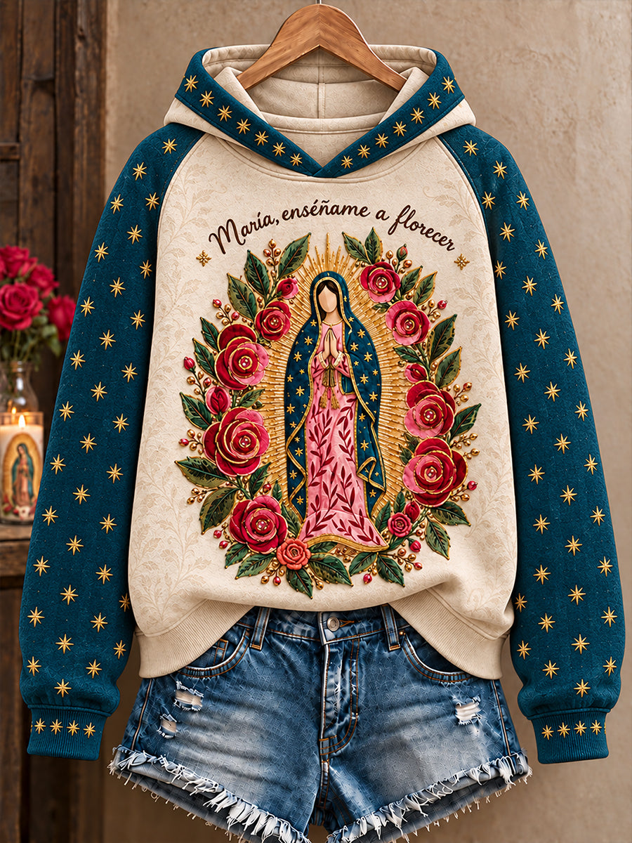 Mujeres de México Nuestra Señora de Guadalupe Día Fe Arte Impreso Hoodie