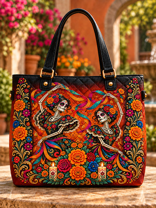 Bolsa de tela del Día de los Muertos de México