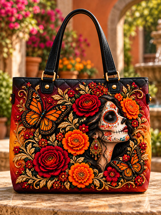 Bolsa de tela del Día de los Muertos de México