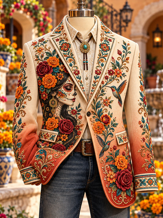 Traje casual de Día de Muertos mexicano para hombre