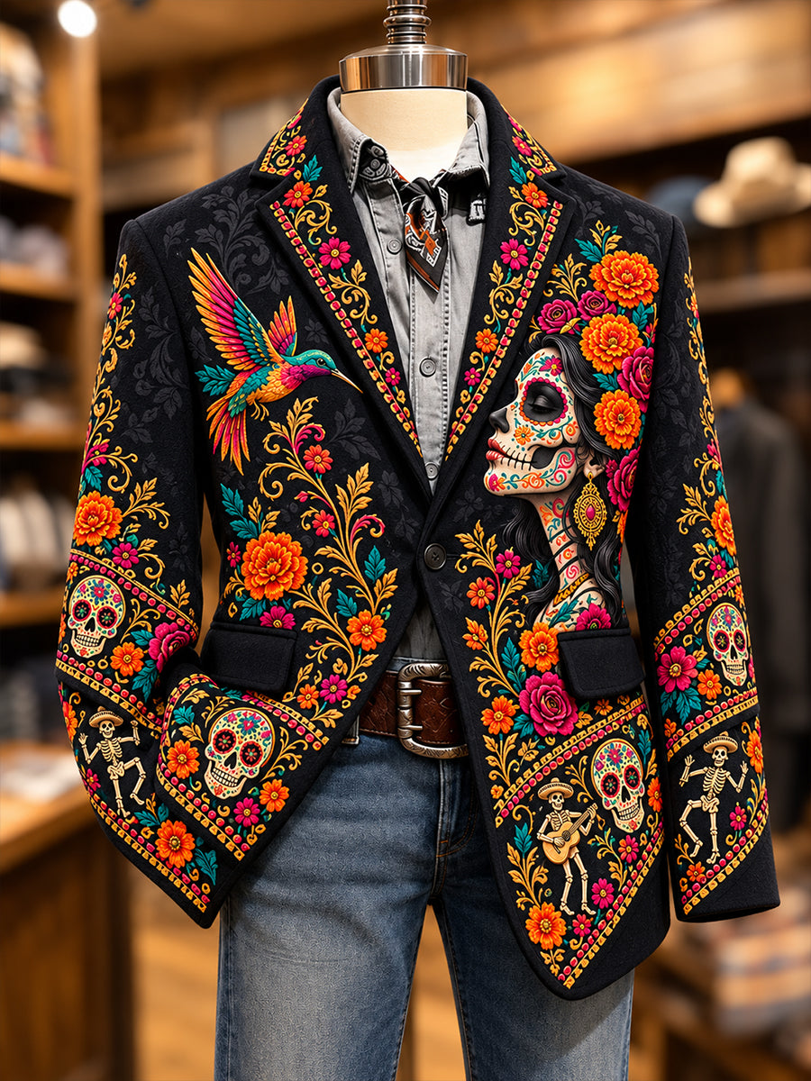 Traje casual de Día de Muertos mexicano para hombre
