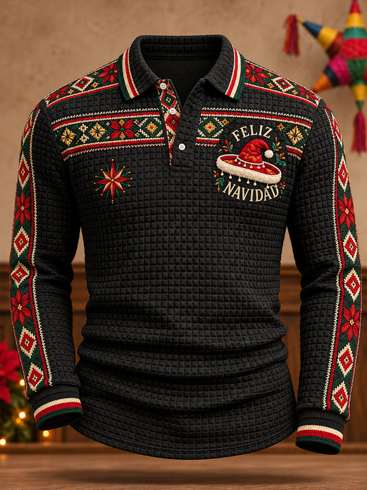 Camisetas casuales estampadas con la frase "Feliz Navidad" para hombres, diseño de México