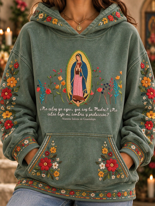 Sudaderas estampadas con arte de la Fiesta de Nuestra Señora de Guadalupe para mujer