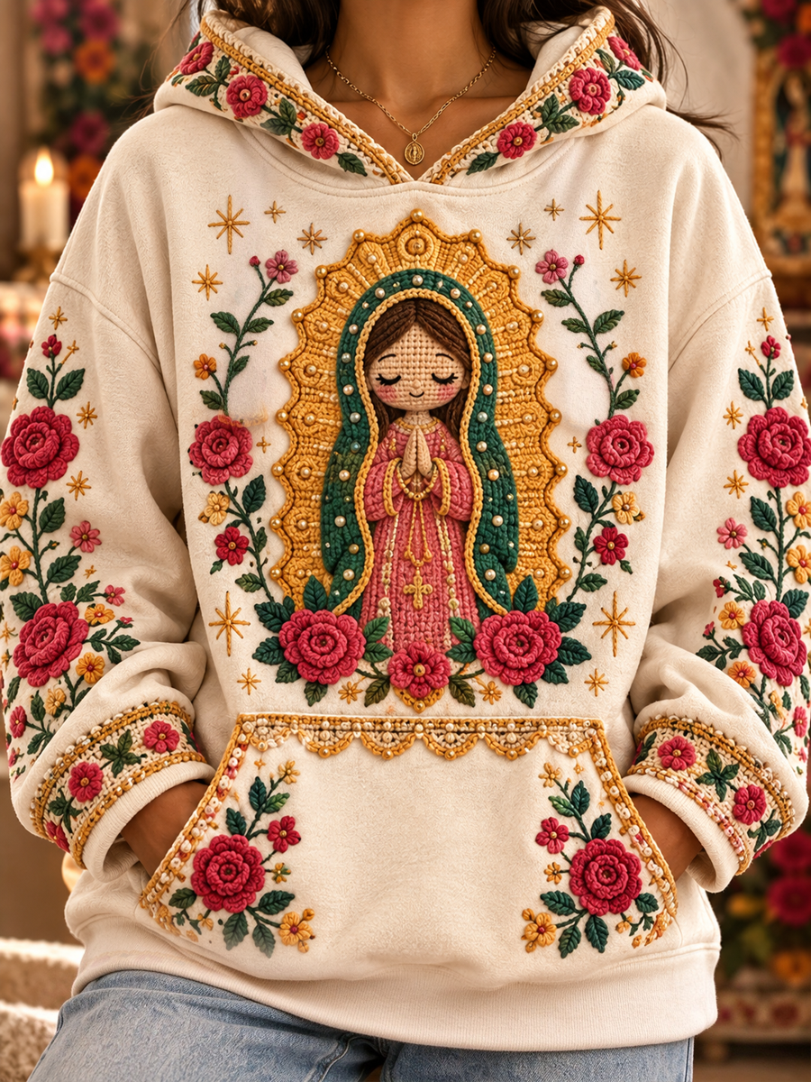 Sudaderas estampadas con arte de la Fiesta de Nuestra Señora de Guadalupe para mujer