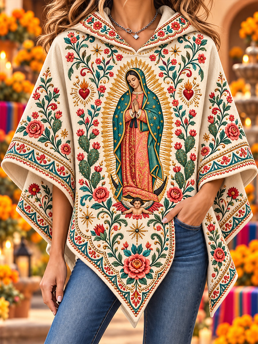 Suéter con capa de la Fiesta de Nuestra Señora de Guadalupe para mujer, México