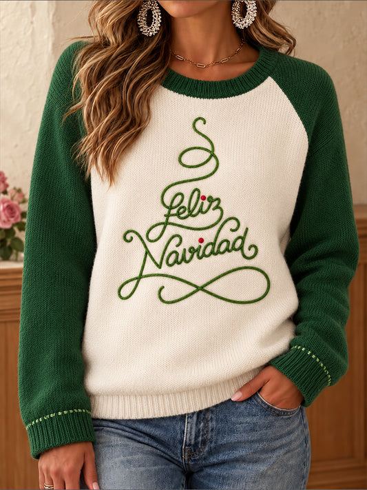 Suéter estampado de Feliz Navidad de México para mujer