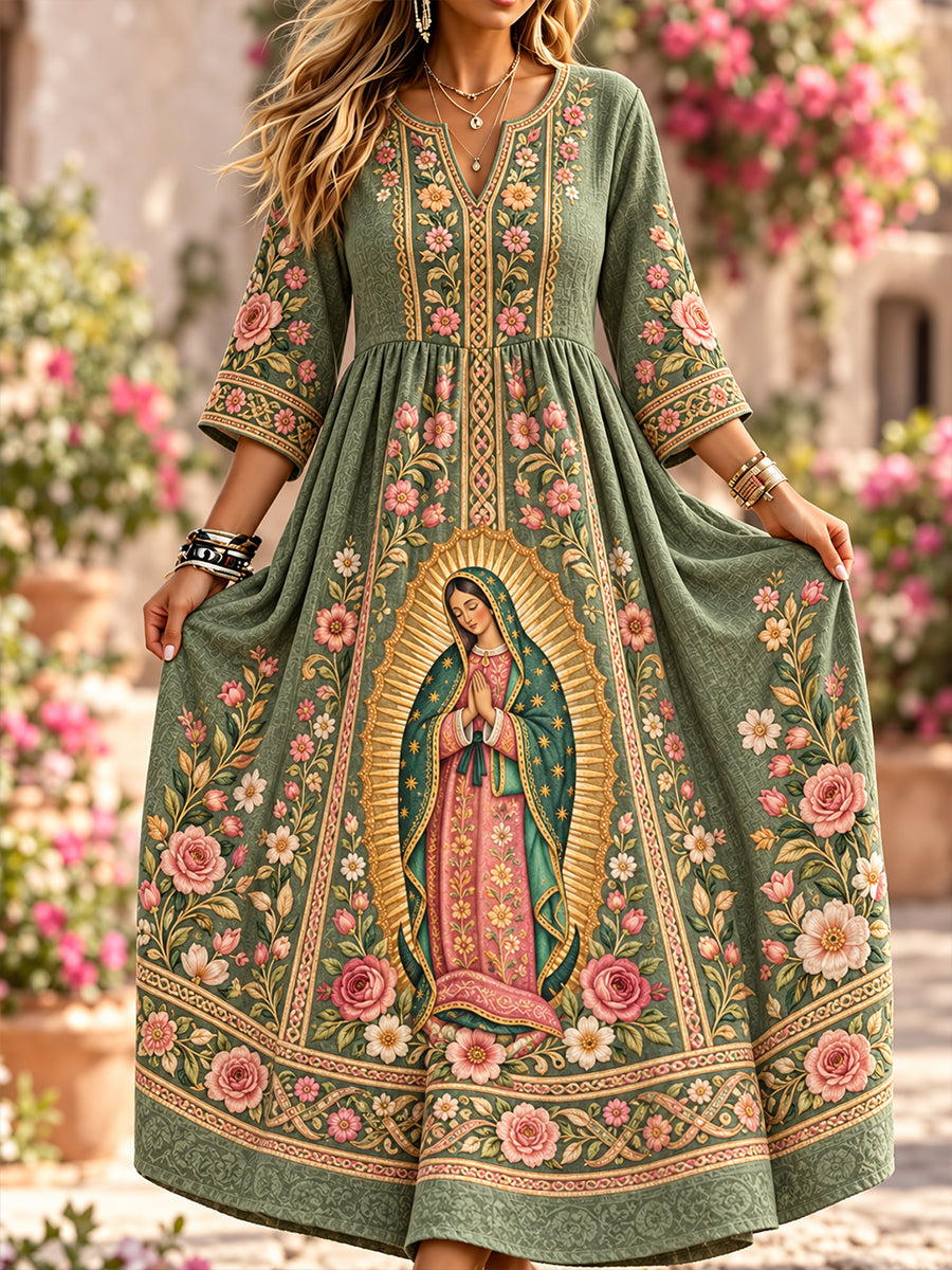 Vestido mexicano de la Fiesta de Nuestra Señora de Guadalupe para mujer