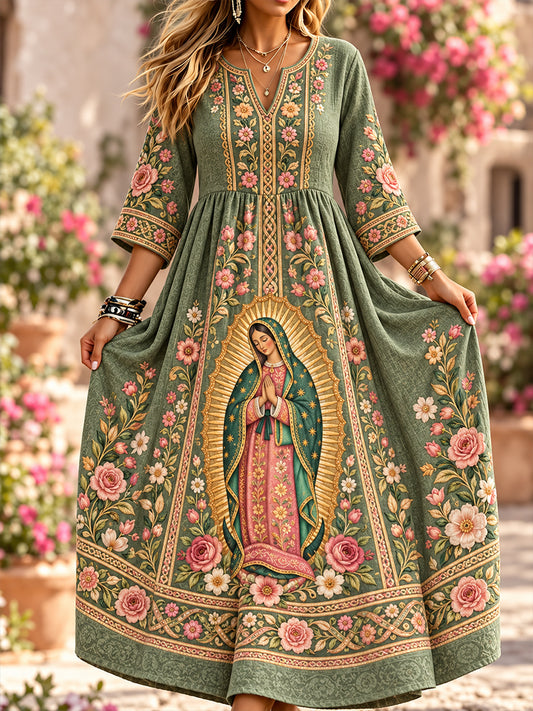 Vestido mexicano de la Fiesta de Nuestra Señora de Guadalupe para mujer