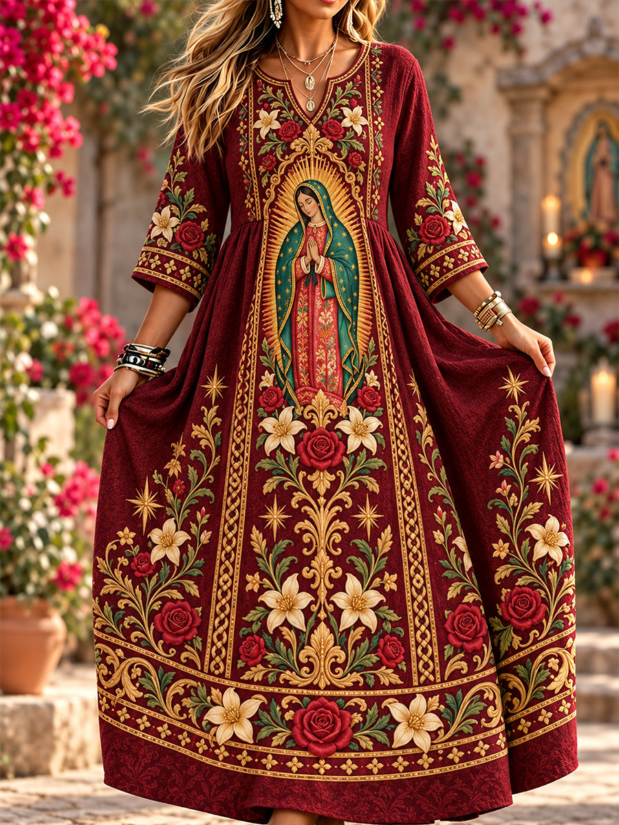 Vestido mexicano de la Fiesta de Nuestra Señora de Guadalupe para mujer