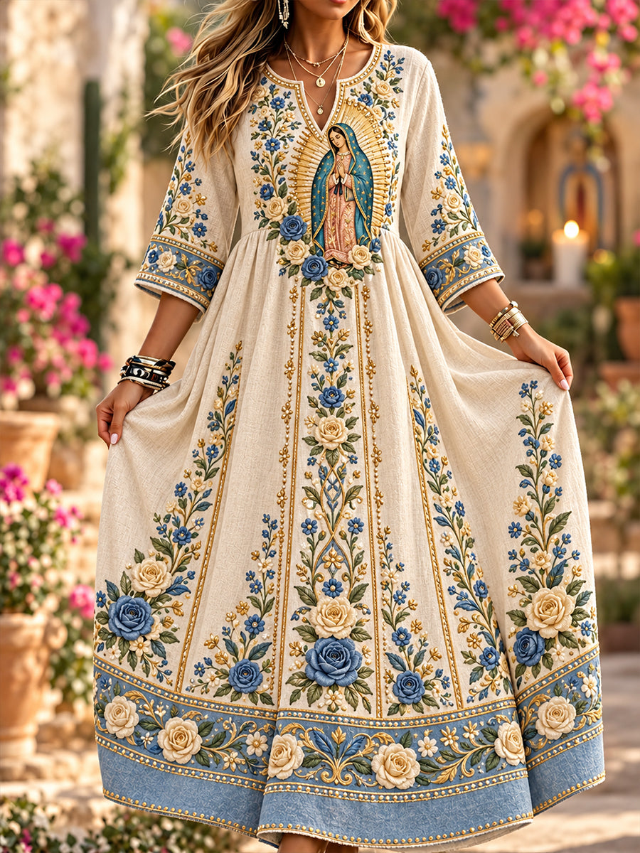 Vestido mexicano de la Fiesta de Nuestra Señora de Guadalupe para mujer