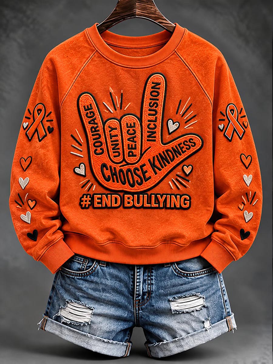 Sudadera con estampado End Bullying para mujer