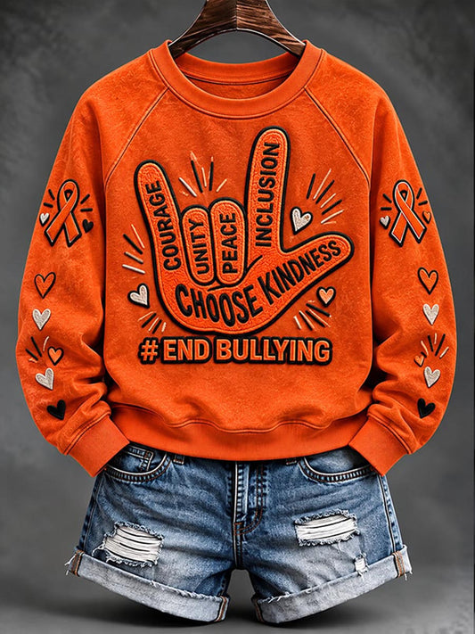 Sudadera con estampado End Bullying para mujer