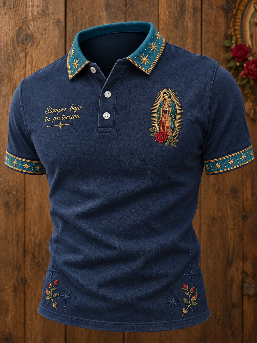 Camisetas casuales estampadas con el arte de la Virgen de Guadalupe para hombre