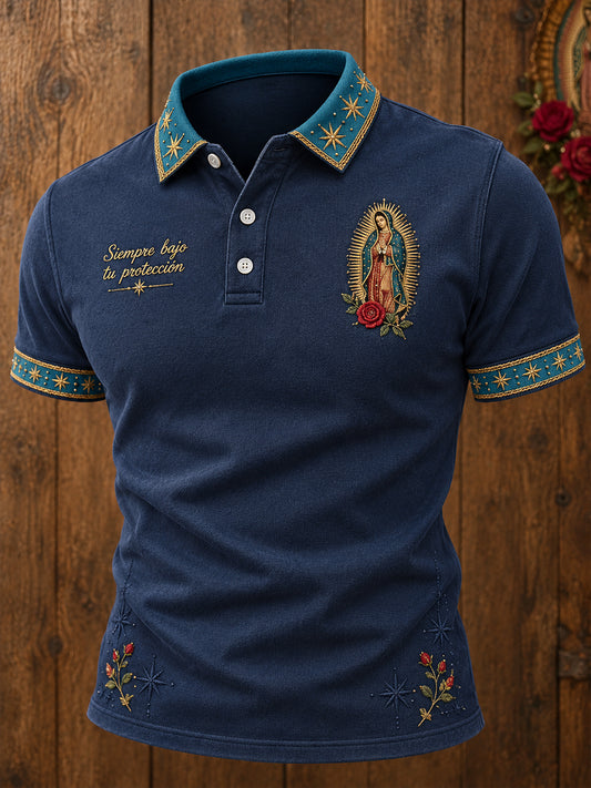 Camisetas casuales estampadas con el arte de la Virgen de Guadalupe para hombre