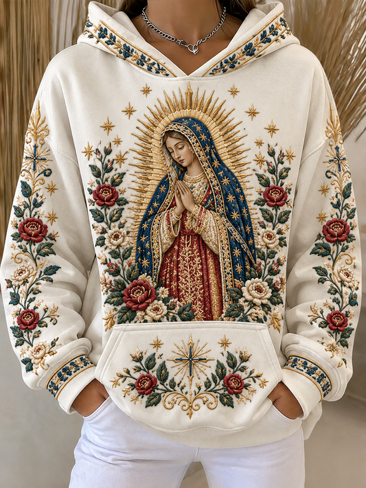 Sudaderas estampadas con arte de la Fiesta de Nuestra Señora de Guadalupe para mujer