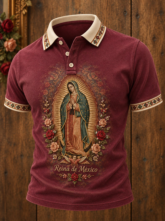 Camisetas casuales estampadas con el arte de la Virgen de Guadalupe para hombre