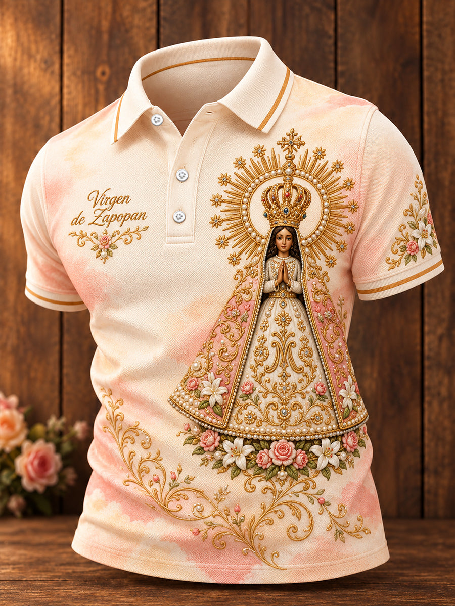 Tops casuales estampados México Virgen de Zapopan para hombre