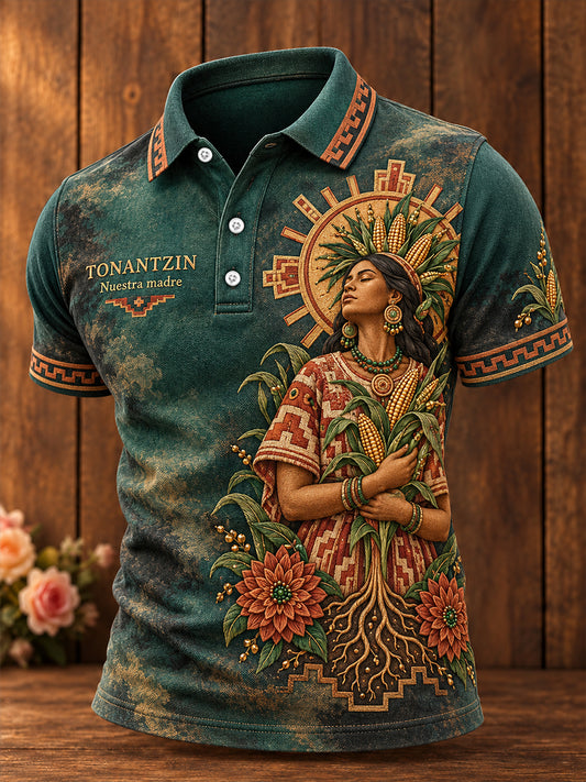 Tops casuales estampados Tonantzin de México para hombre