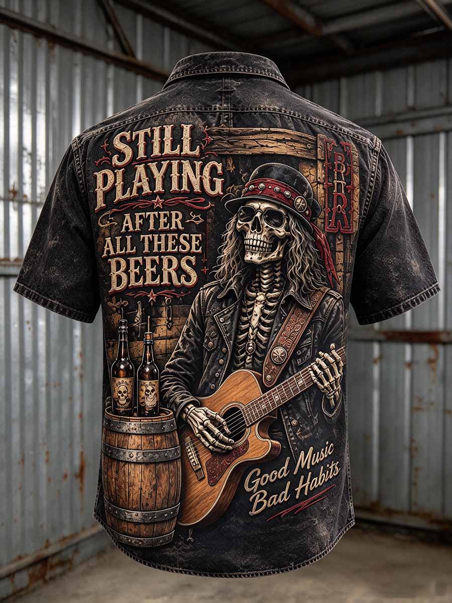 Camisa estampada 'STILL PLAYING' para hombre