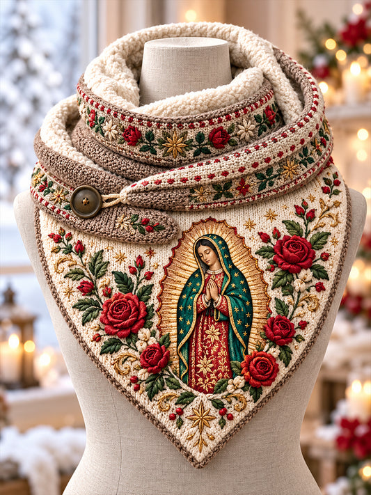 Pañuelo triangular de México con la festividad de Nuestra Señora de Guadalupe