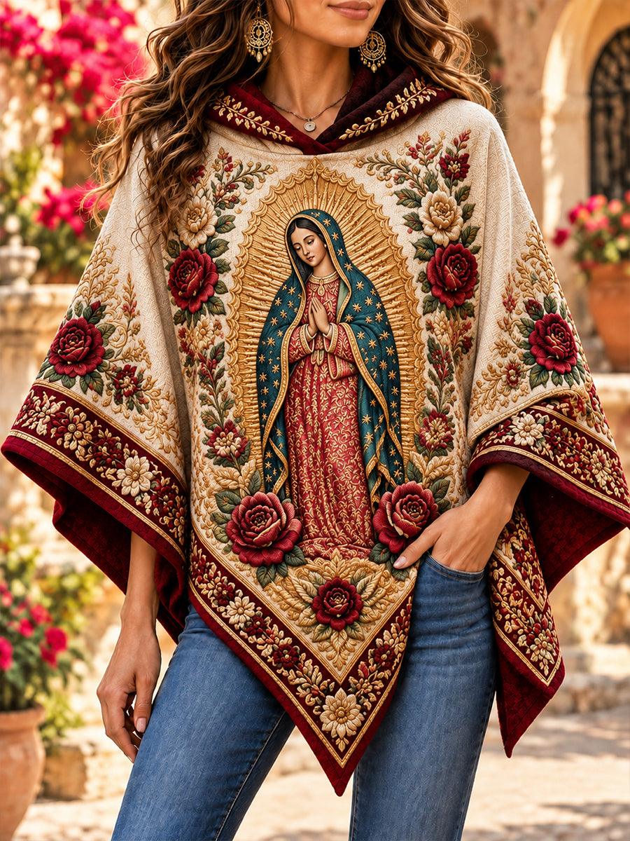 Suéter con capa de la Fiesta de Nuestra Señora de Guadalupe para mujer, México