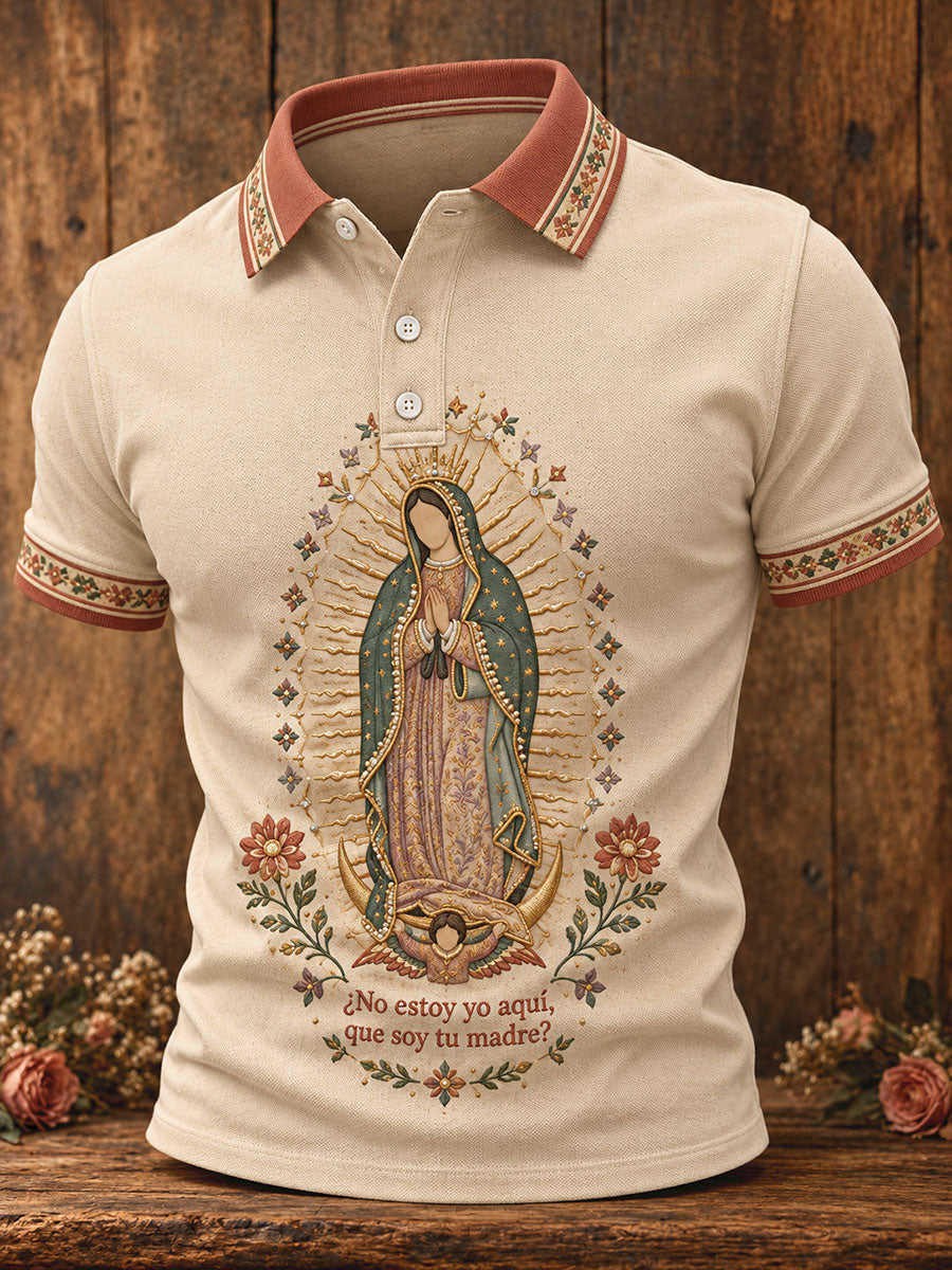 Camisetas casuales estampadas con el arte de la Virgen de Guadalupe para hombre