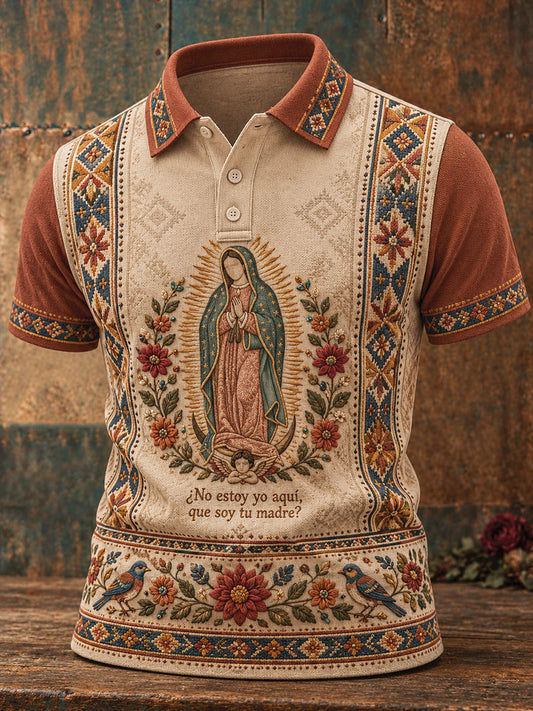 Camisetas casuales estampadas con el arte de la Virgen de Guadalupe para hombre