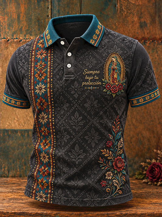 Hombres México Nuestra Señora Guadalupe Arte Impreso Casual Tops