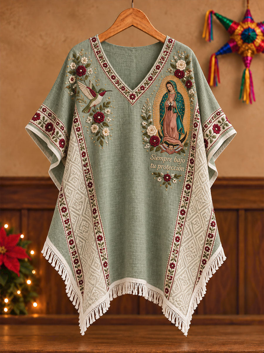 Camisetas estampadas con arte de la Virgen de Guadalupe de México para mujer