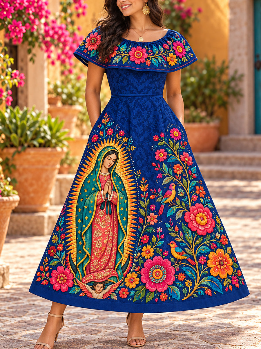 Vestido mexicano de la Fiesta de Nuestra Señora de Guadalupe para mujer