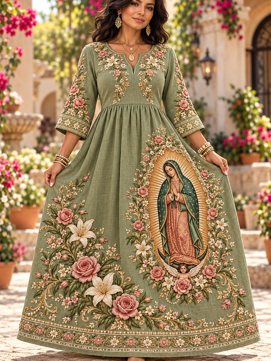 Vestido mexicano de la Fiesta de Nuestra Señora de Guadalupe para mujer