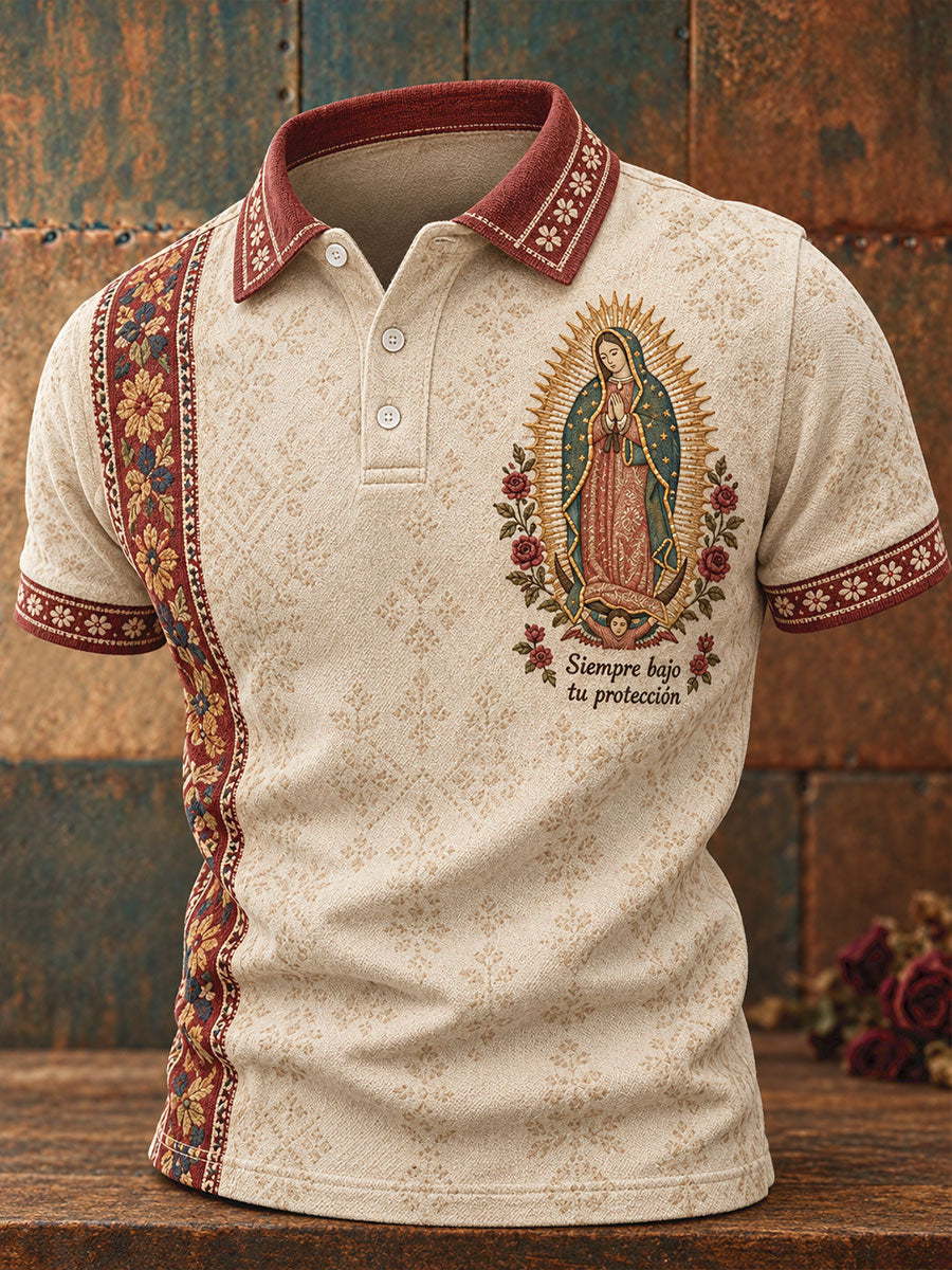 Camisetas casuales estampadas con el arte de la Virgen de Guadalupe para hombre
