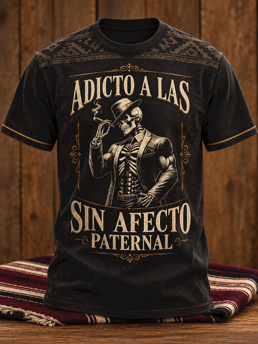 Los hombres están adictos a... Camiseta estampada sin afecto paternal