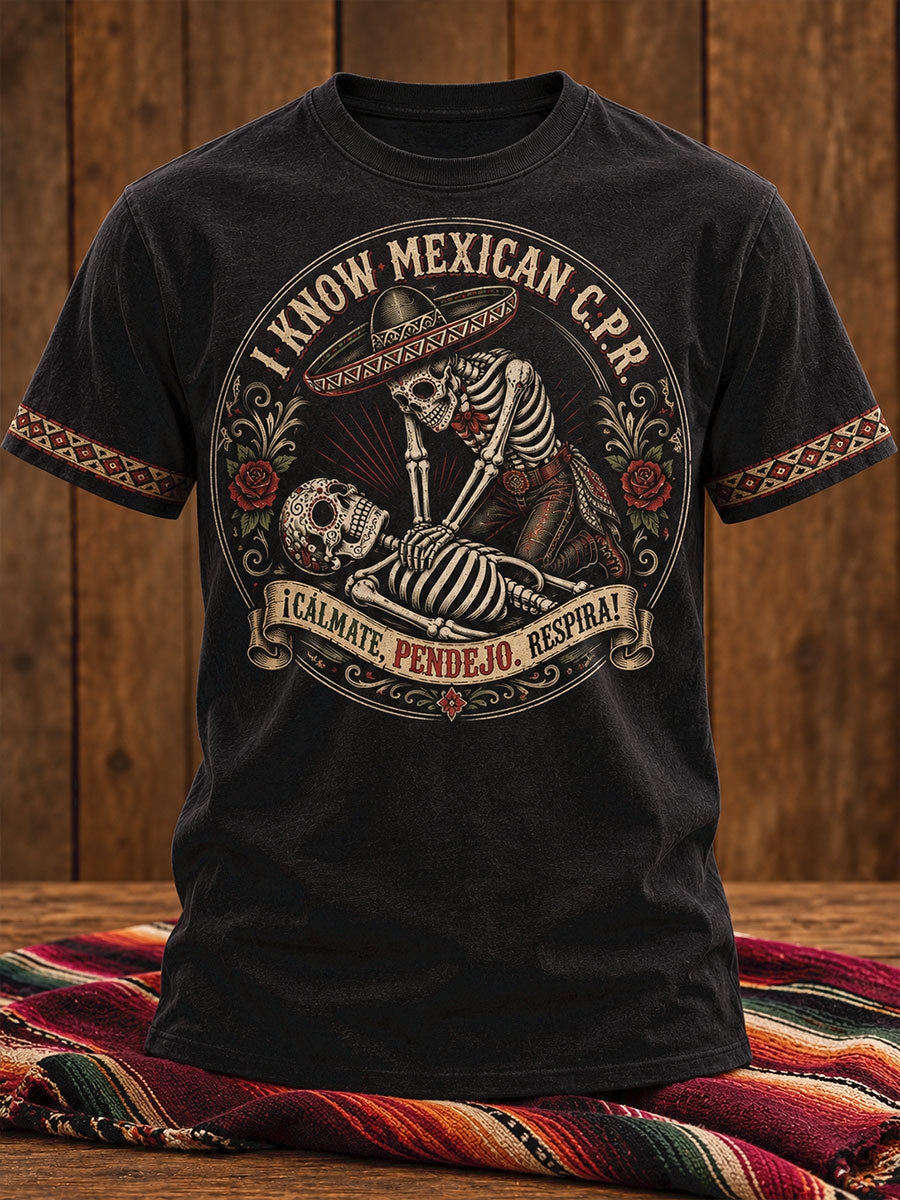 Camiseta estampada para hombre con la frase "I Know Mexican"