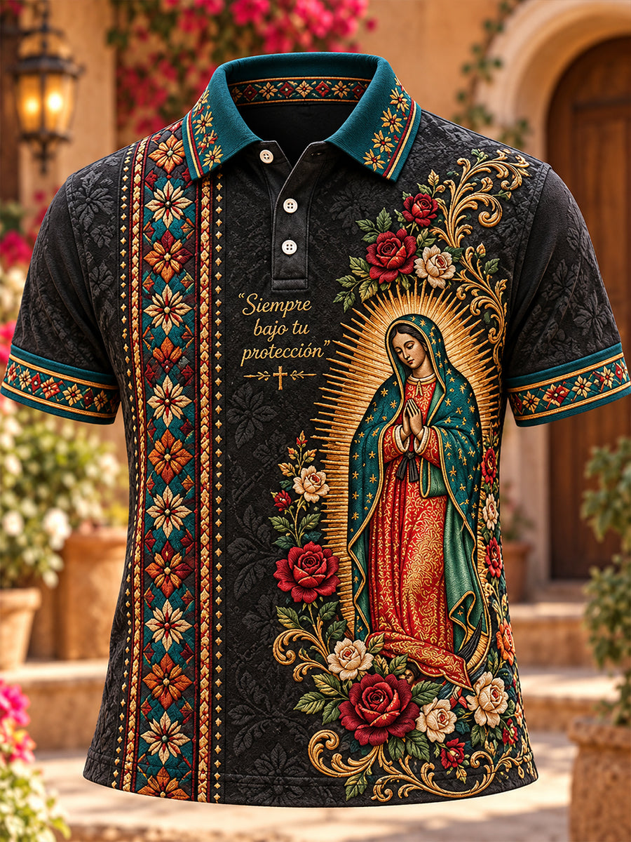 Camiseta de manga corta para hombre con diseño de la Fiesta de Nuestra Señora de Guadalupe, México