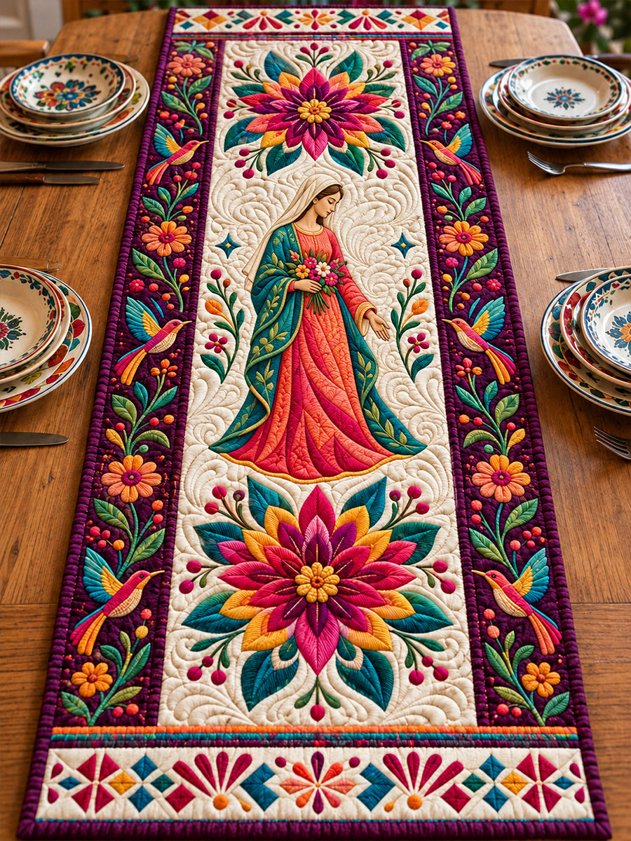 Manta acolchada con estampado artístico de la Fiesta de Nuestra Señora de Guadalupe, México