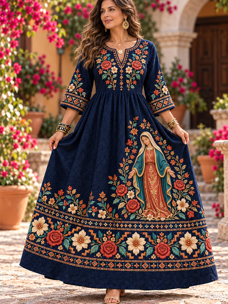 Vestido mexicano de la Fiesta de Nuestra Señora de Guadalupe para mujer